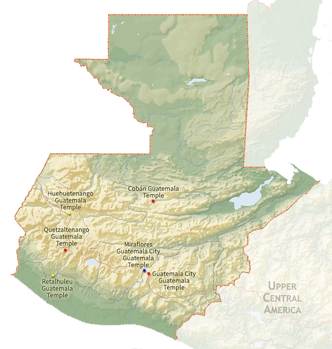Guatemala Map Region | ChurchofJesusChristTemples.org