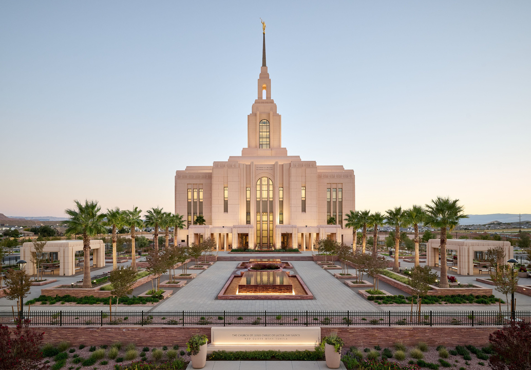 Aerial view of the Red Cliffs Utah Temple